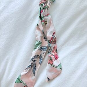 Floral Pink and Green Women's Scrunchie